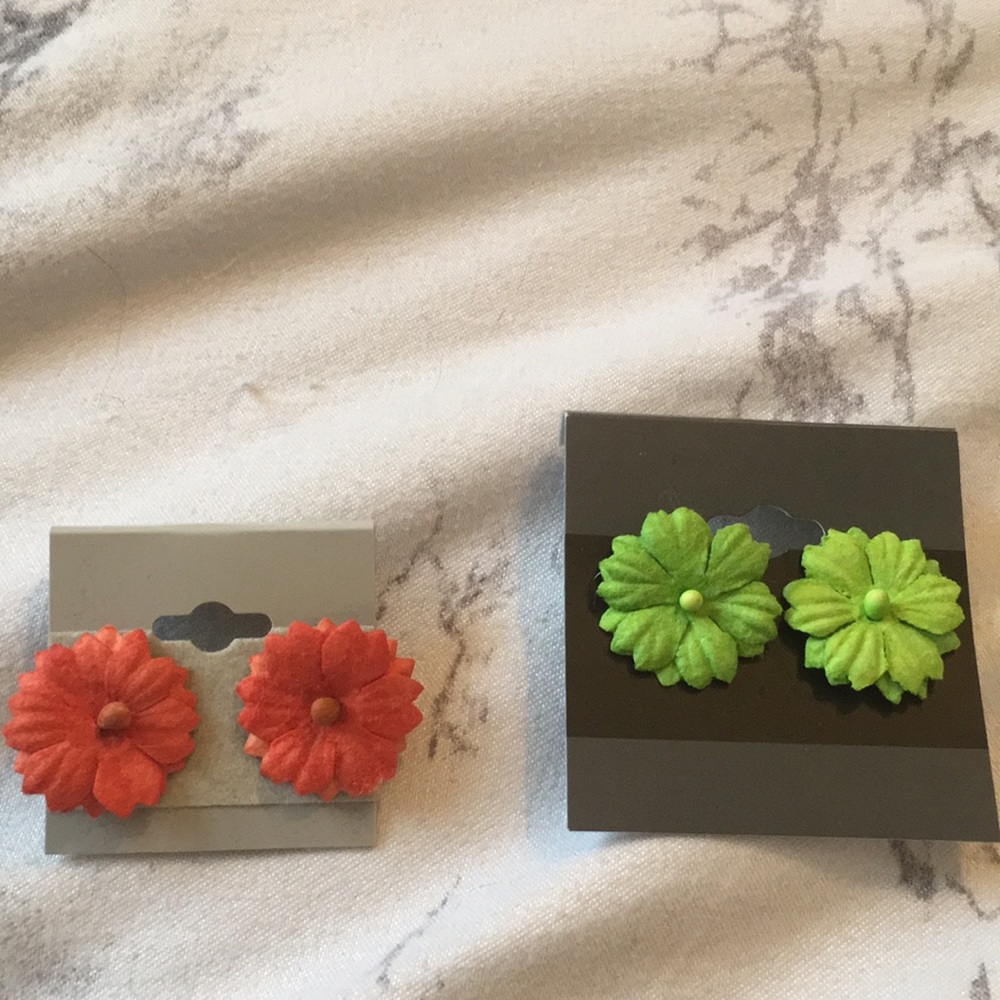 Handmade paper flower earrings